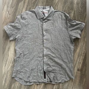 Robert Graham Woven PatternGray Short Sleeve Men's Shirt 3XL